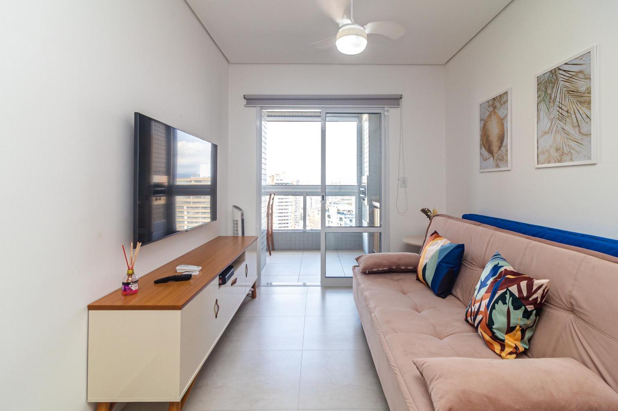פראייה גראנדה Apto Otima Localizacao A 100M Da Praia, Piscina, Ar Condicionado, Garagem E Portaria 24H מראה חיצוני תמונה